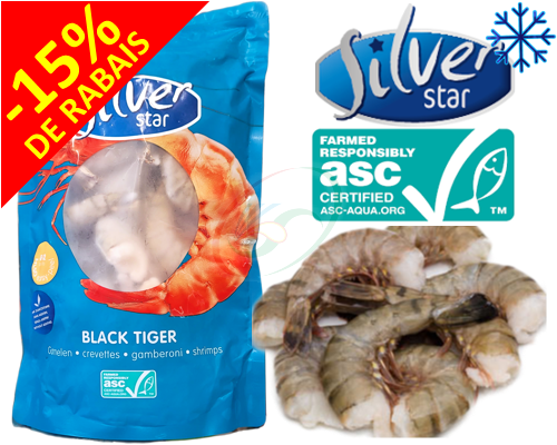 Crevettes Black Tiger HLSO 8-12 "SILVER STAR"