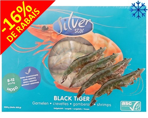 Crevettes Black Tiger HOSO 8-12 "SILVER STAR"