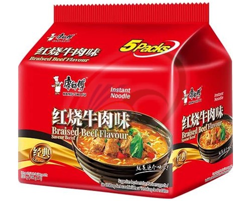 Nouilles instantanées saveur boeuf braisé "KANG SHI FU" 5 PACK