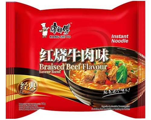 Nouilles instantanées saveur boeuf braisé "KANG SHI FU"